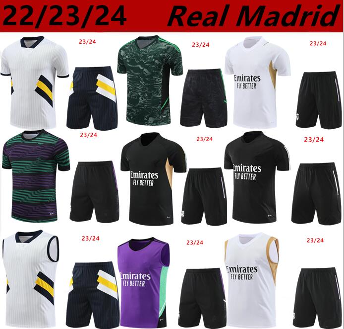 

22 23 pre-match training suit Finals soccer jersey football shirt men Real Madrids Short sleeved CAMAVINGA Rudiger camiseta men top 23/24 uniforms Vini Jr Tchouameni, Orange
