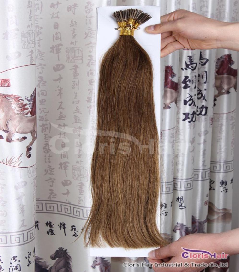 

Chestnut Brown 6 Keratin Fusion Prebonded Stick I Tip Human Hair Extensions Straight Indian Remy Hair 50g 05g Per Strand1822 2704182