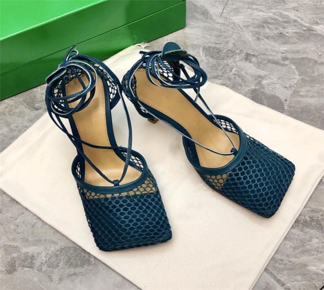 

Spring And Summer Mesh Highheeled Shoes With Mouth Midsole Shallow Laceup Sandals Slippers Size 35419001024, Orange