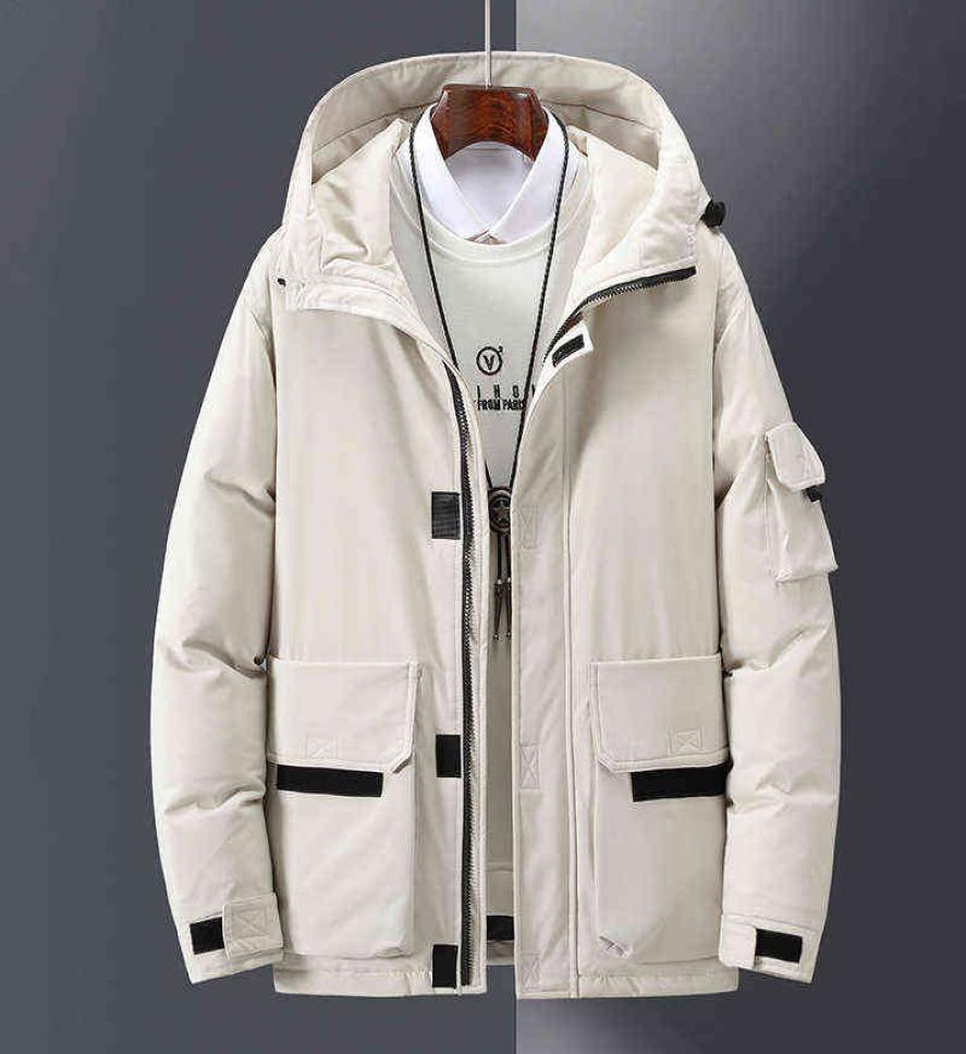 

Men039s White Duck Down Jacket Warm Hooded Thick Puffer Jacket Coat Male Casual High Quality Overcoat Thermal 2021 Winter G11084527157