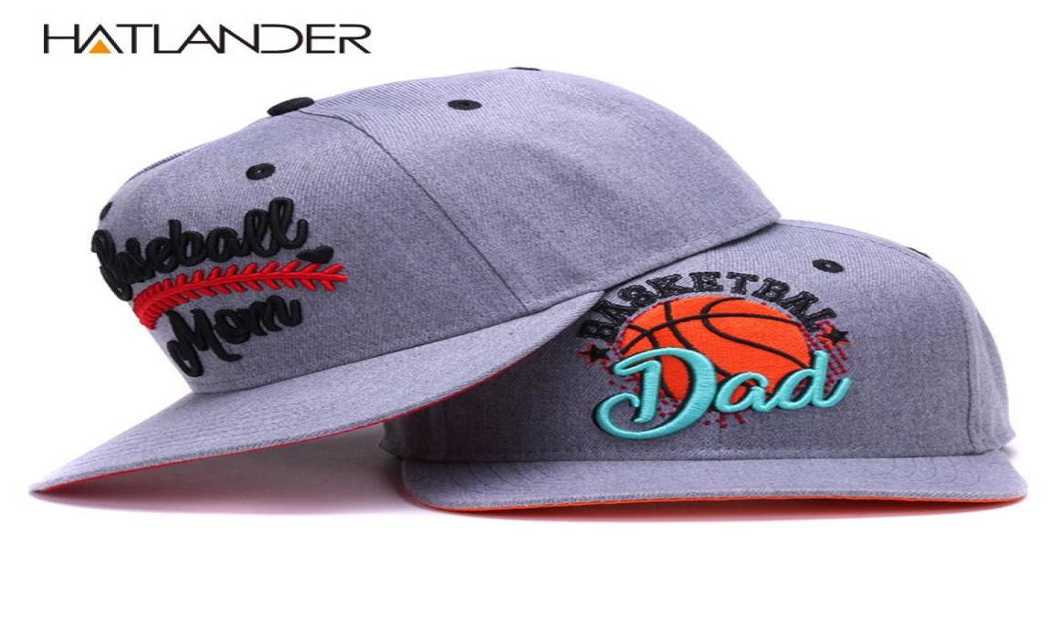 

HATLANDER Original semi curved snapback caps MOM baseball cap DAD basketball cap couples grey hip hop hat bone sports hats6553773, Red