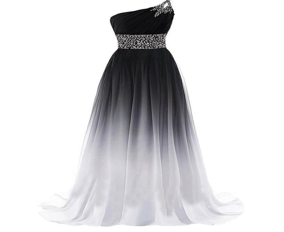 

2017 Sexy OneShoulder Beading ALine Prom Dresses With Sequin Chiffon Lace Up FloorLength Plus Size Evening Formal Party Gown BP8818798, Same as picture