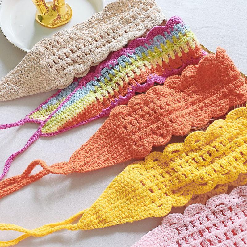 

Hair Accessories Women Girls Headband Hollow Head Wrap For Children Woolen Knitted Turban Lady Adjustable Hairband Handmade, Yellow