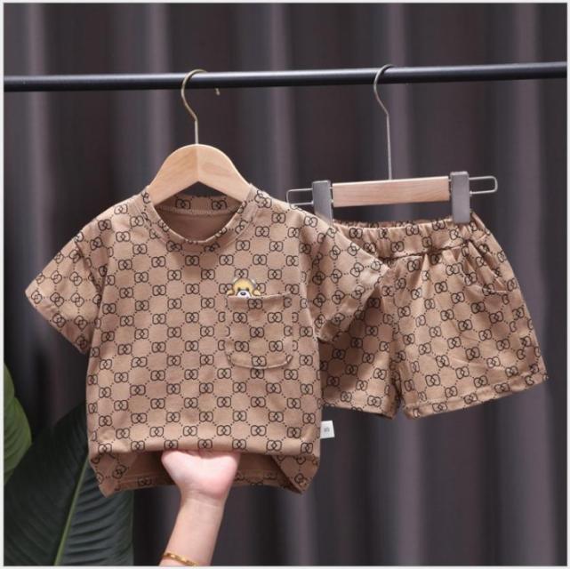 

Little Boys Clothing Sets Summer Kids Short Sleeve TshirtShorts 2pcs Set Children Suit Baby Boy Casual Outfits6960999, Brown