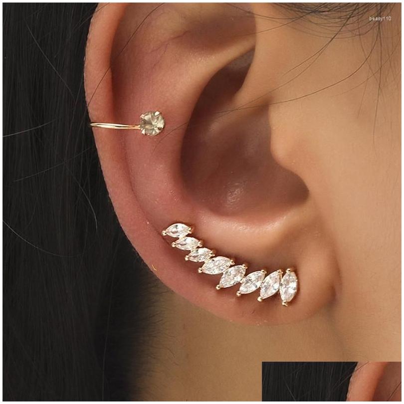 

Clip-On Screw Back Backs Earrings Tobilo Trendy Bohemian Gold Color No Piercing Crystal Zircon Leaves Clip For Women Jewelry Gifts Dhc2W