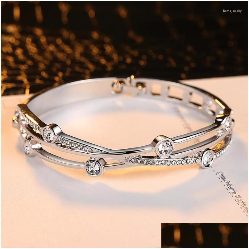 

Chain Link Bracelets Korean Sweet Crystal Wedding Bracelet For Women Personality Stylish Fashion Jewelry Accessories Gifts Drop Deliv Dhrfa