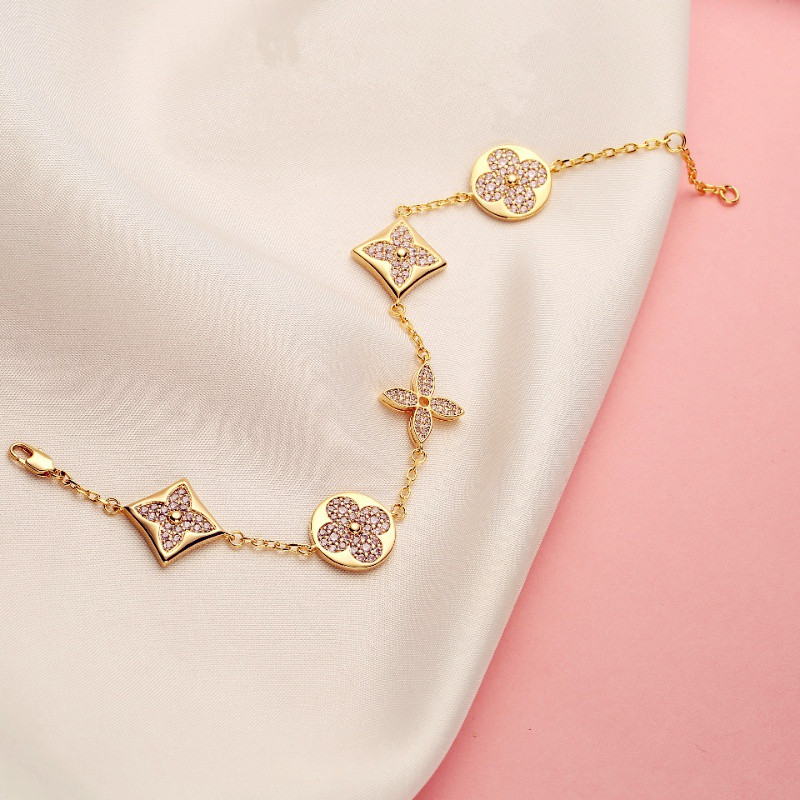 

Tennis bracelet designer jewelry mens bracelet gold jewelry charm bracelet Letter ornaments crystal 18K Gold Plated Stainless steel Wedding Lovers Gift Bracelet
