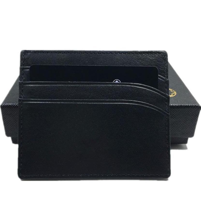 

Classic Black Genuine Leather Credit Card Holder Wallet For Business Man High Quality Thin Bank ID Card Case Coin Pocket Bag Small8785800