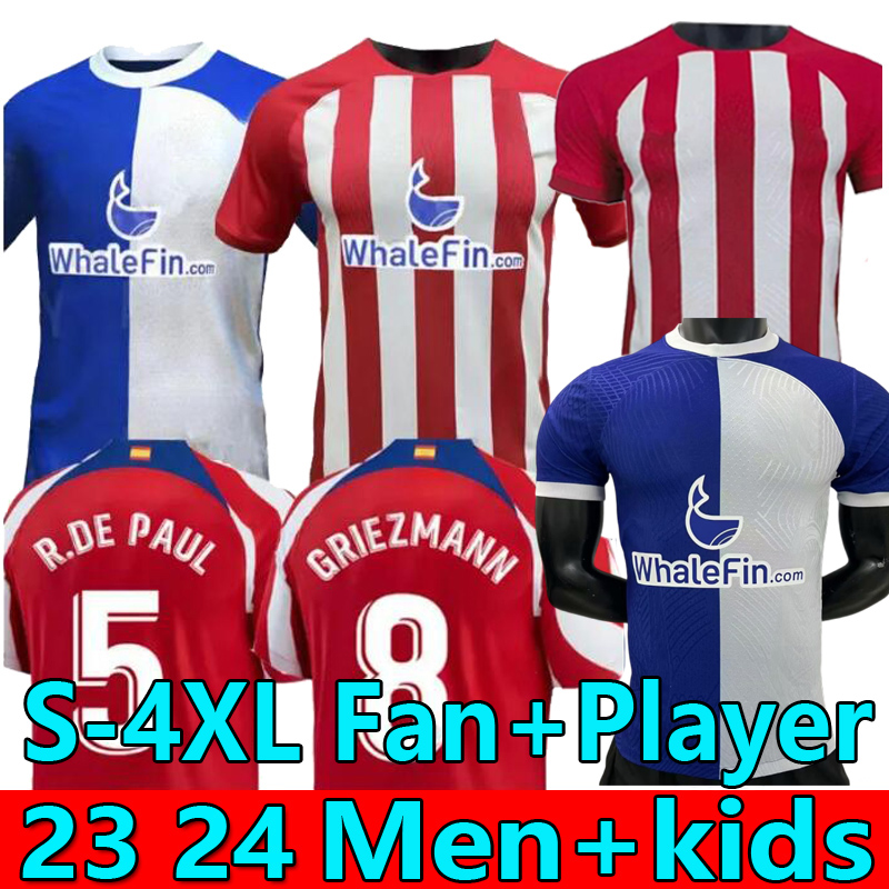 

S-4XL Fan player AtlETicO MaDriDS Soccer Jerseys 120th Anniversary MEMPHIS M. LLORENTE CORREA Kids Kit 23 24 Football Shirt Maillot Foot 2023 Home AWAY GRIEZMANN, 23/24 2