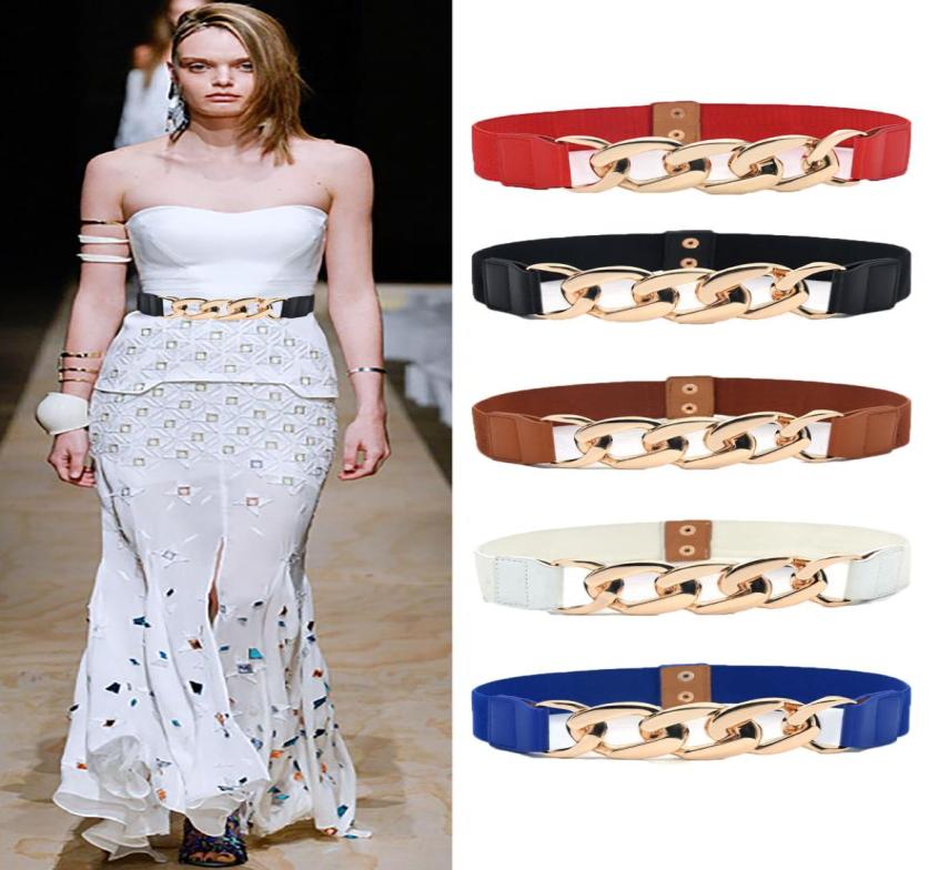 

Belts Gold Chain Belt Elastic Silver Metal Waist For Women Ceiture Femme Stretch Cummerbunds Ladies Coat Waistband7225728, White