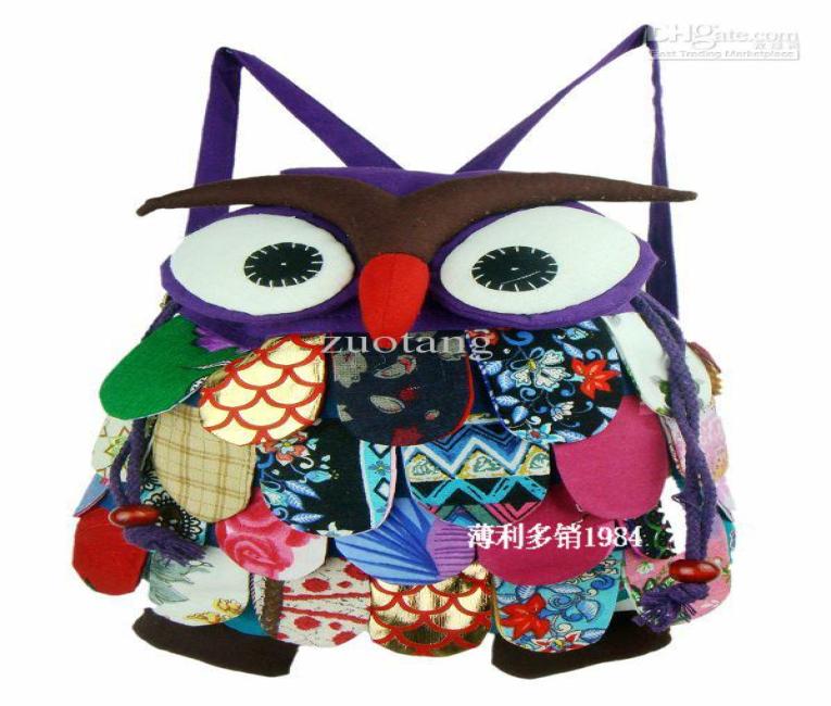 

Cute Girls Boys Small Animal Owl Backpack Kids Cotton High quality Child Bag 5pcslot4059489, Green