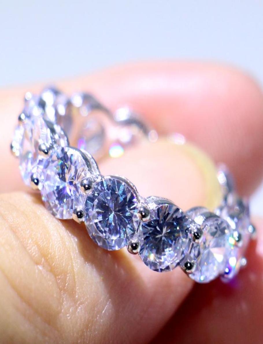 

Infinity Brand New Unique Luxury Jewelry 925 Sterling Silver 6MM Round Cut White Topaz CZ Diamond Eternity Women Wedding Circle Ba9308127