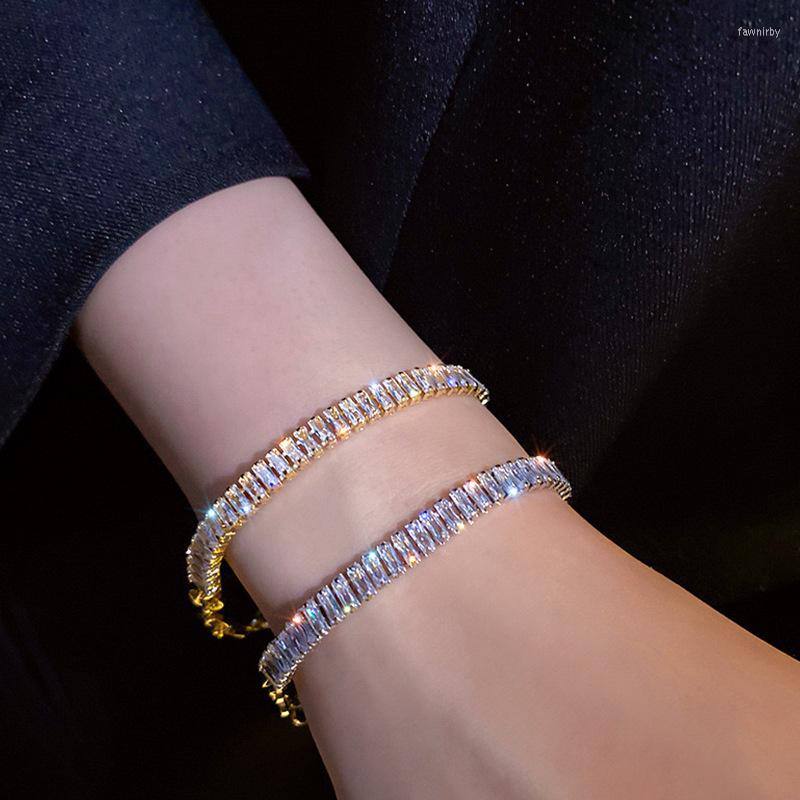 

Link Bracelets 6mm Cubic Zirconia Tennis Bracelet Women Wedding Jewelry Purple Zircon CZ Mens Punk Hiphop Silver Color Pulseras Mujer