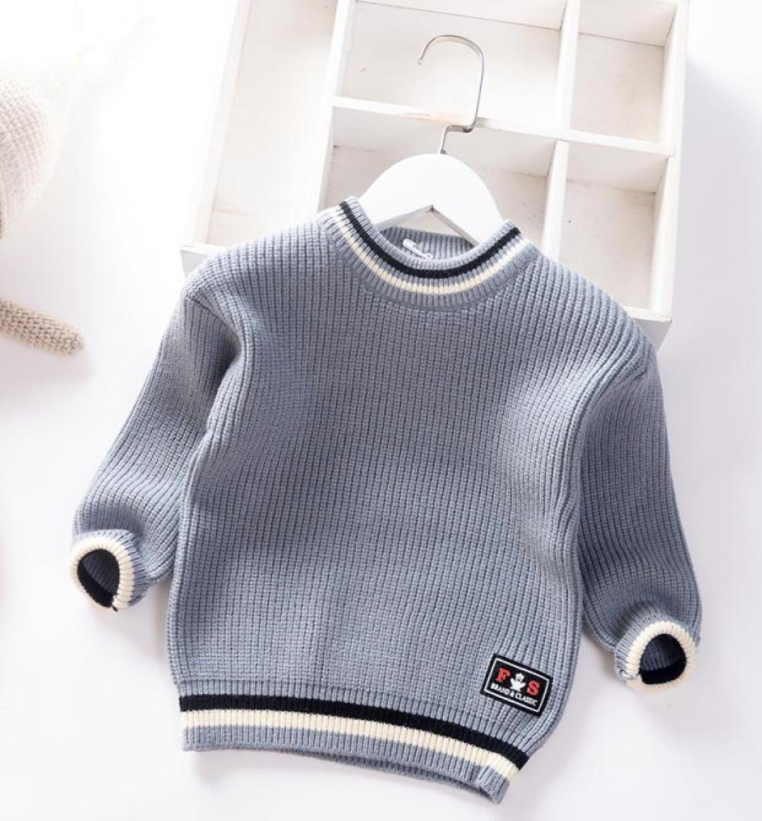 

Autumn Winter 2021 Baby Boys Sweater Children knitted Clothes Kids Pullover Jumper Toddler Striped European American Style Boy9586257, Red