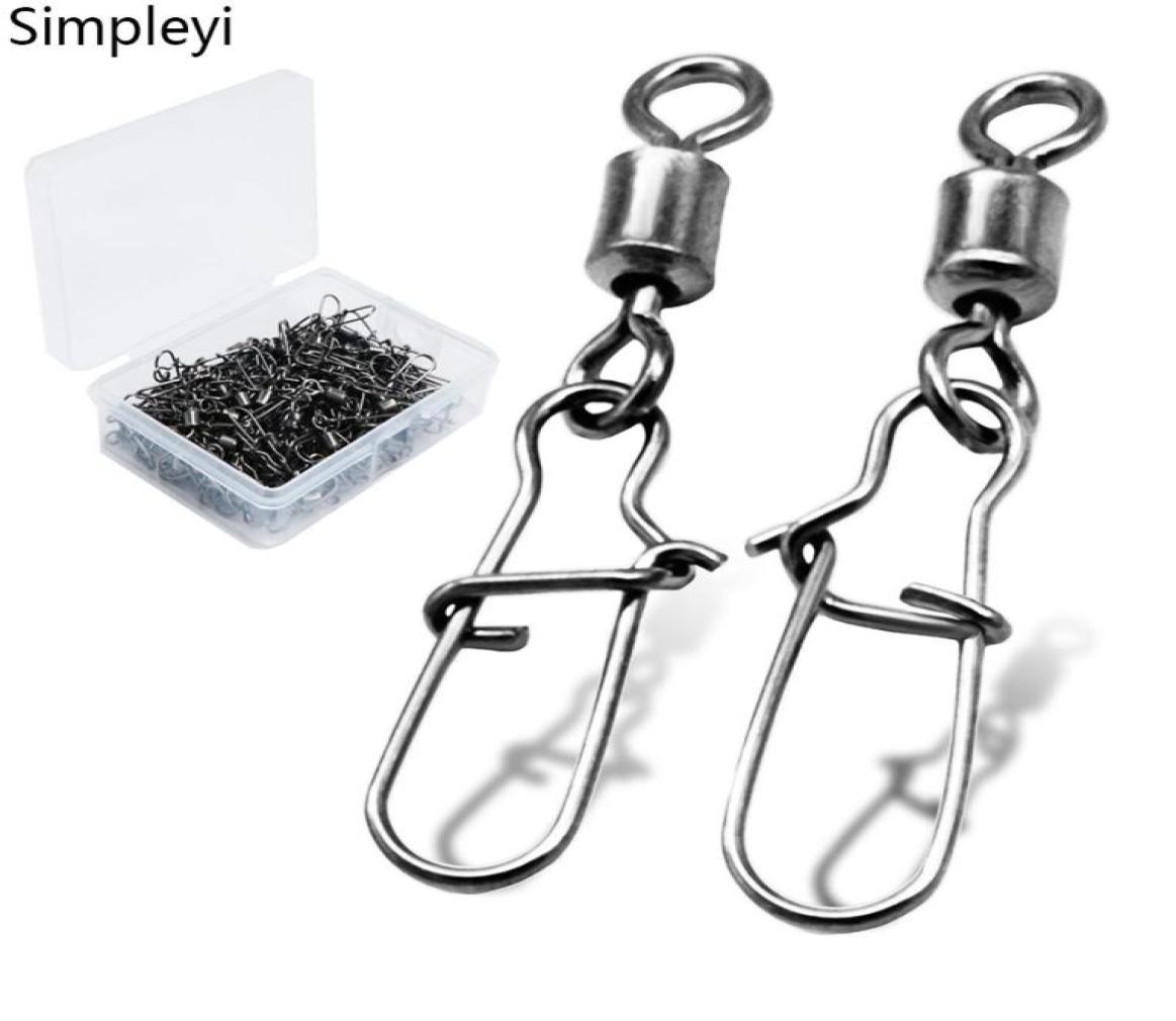 

Entertainment Sports Fishhooks 50100pcsbox 2 4 6 1214 Fishing Snaps Fishing Swivels Connector Stainless Steel with Snap Fis3108456