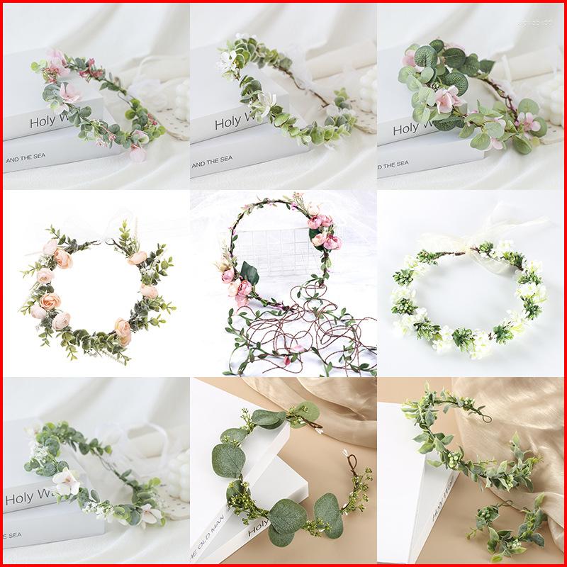 

Headpieces Seaside Holiday Simulation Wreath Headwear Wholesale Bohemian Style Green Plant Hair Band Flower Wedding