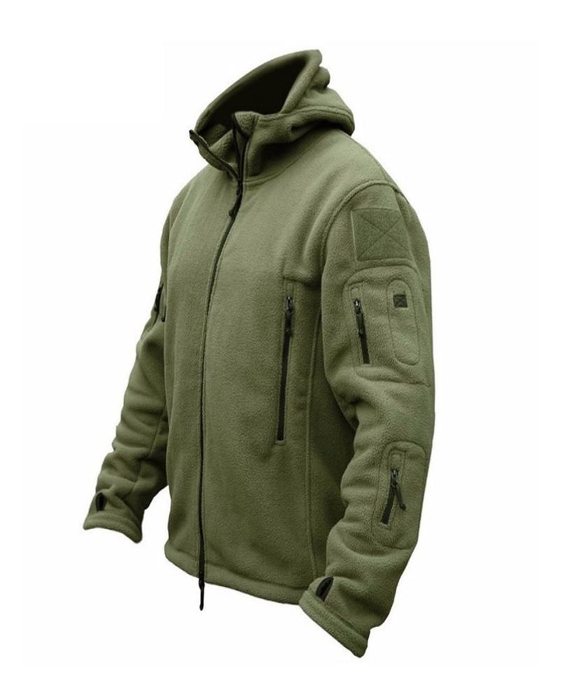 

ZOGAA Men Military Jacket Coat Fleece Tactical Overcoat Outdoor Breathable Sport Hiking Polar Jacket Solid Loose Hooded Coat Men 28656746, Khaki