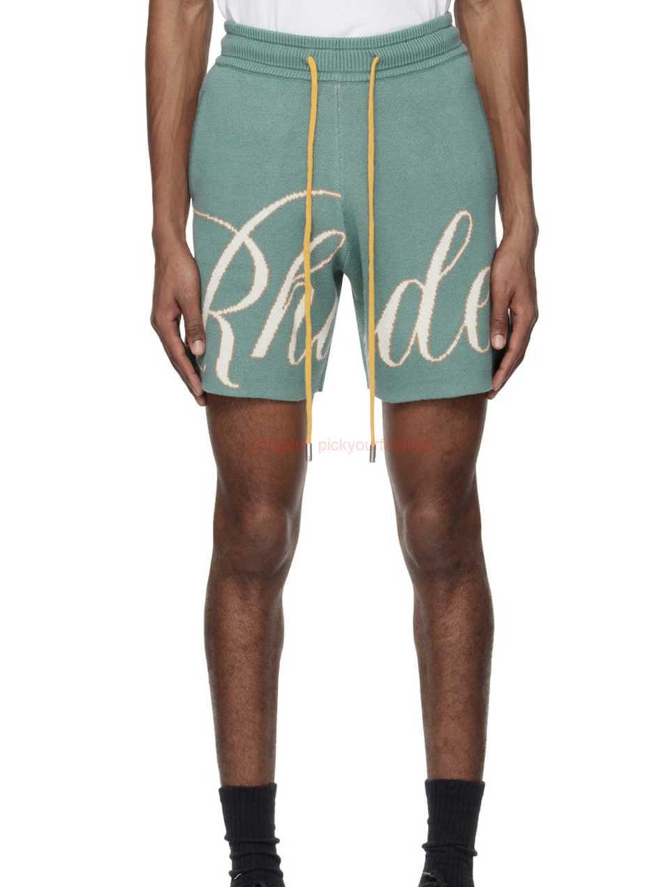 

Designer Short Fashion Casual Clothing Beach shorts K590 Rhude Letter Jacquard Drawstring Woolen High Street Shorts Joggers Sportswear Outdoor Fitness Running St, Khaki