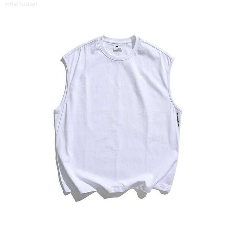 

2023 Summer Simple Solid Sport Tank Top Men's Fashion Brand Loose Relaxed Sleeveless T-shirt, White