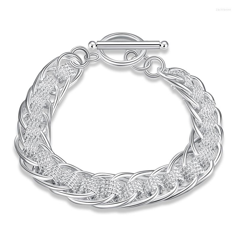 

Link Bracelets Fashion Silver Color TO Circle Bracelet Street Style Personality Cool Unisex Jewelry Good Quality H059