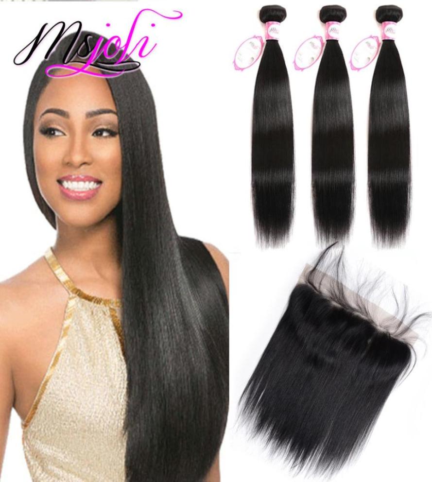 

Peruvian Virgin Hair Weaves Extensions With 13x4 Lace Frontal Straight Ear To Ear Unprocessed Straight Closure with bundles 31Pcs3628065, Natural color