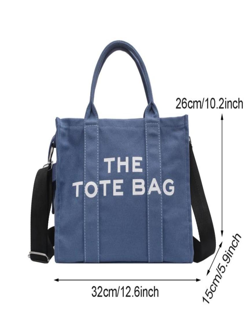 

Women Shoulder Bags Canvas Large Tote Bag Cloth Shopper for Letter Printing Crossbody Handbag8885583, Sky blur