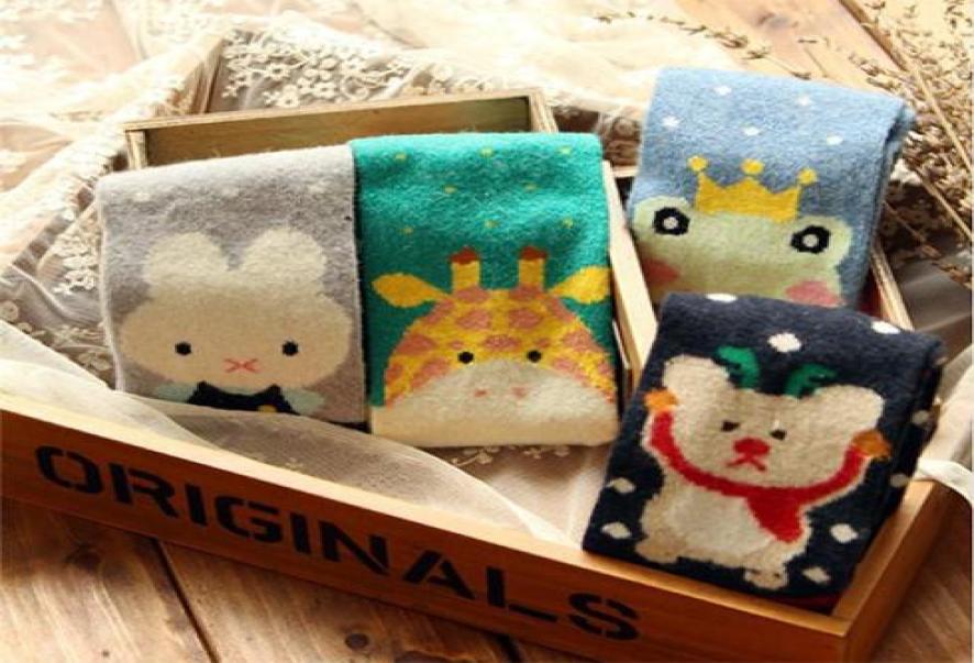 

Whole 10pairs1 lot Winter Cute Cartoon Animais Colorful Kawaii Women Socks Wool Art Fuzzy Tube Warm Girls Casual Socks MF7485018128, Beige