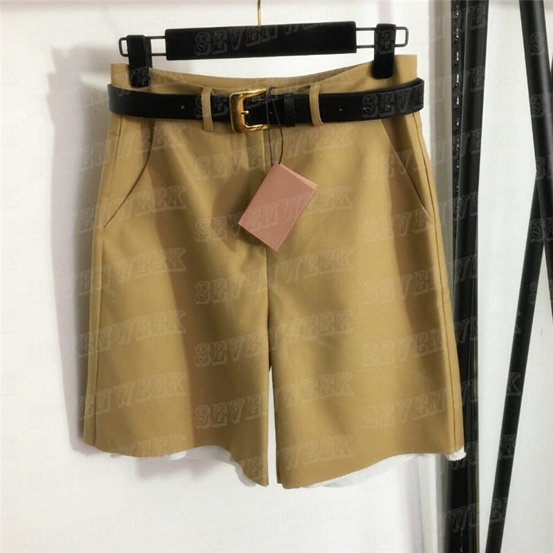 

Designer Suits Shorts Pants For Women High Quality Lady Short Pant With Belt, Black