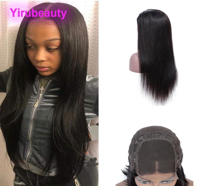 

Peruvian Unprocessed Human Hair 1032inch Straight 4X4 Lace Closure Wig Virgin Hair Closure Wigs With Baby Hairs6436506, Natural color