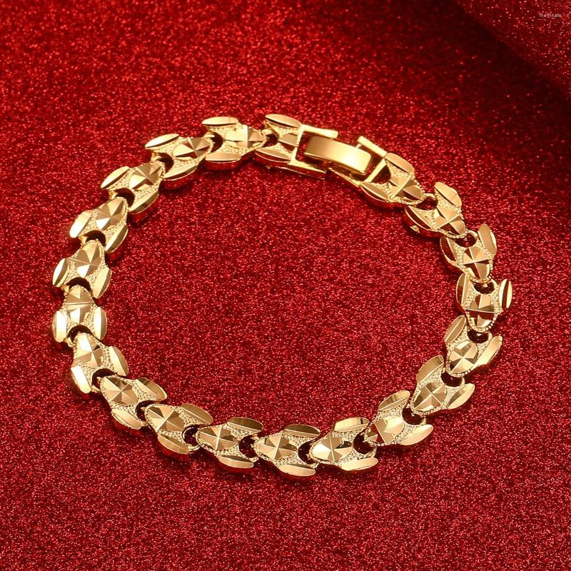 

Link Bracelets Gold Color Bangles For Women Charm Metal Bracelet Statement Jewelry