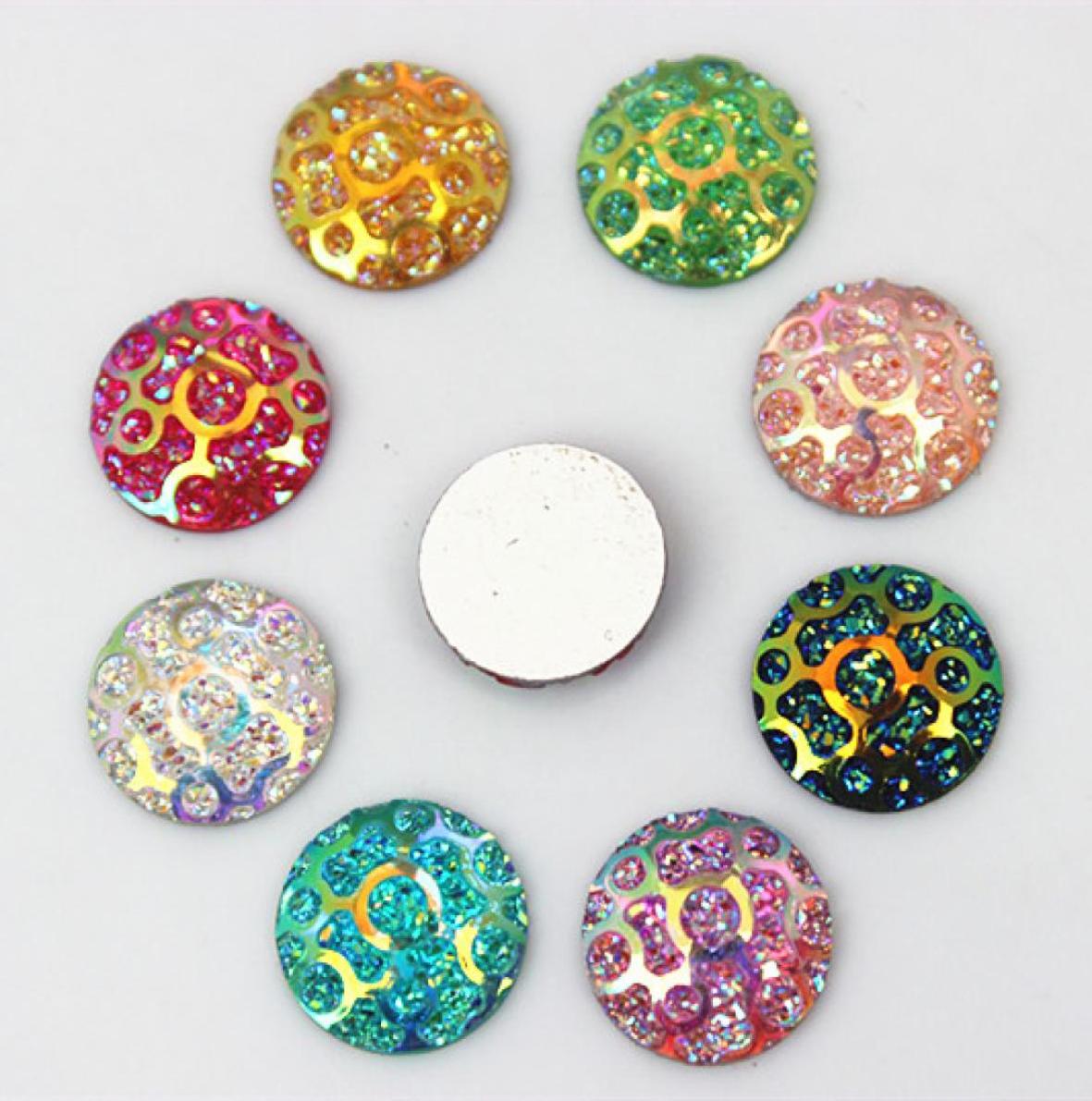

200PCS 115mm Crystal AB Color Round flatback Resin Rhinestones Stone Beads Scrapbooking crafts Jewelry Accessories ZZ7642582211