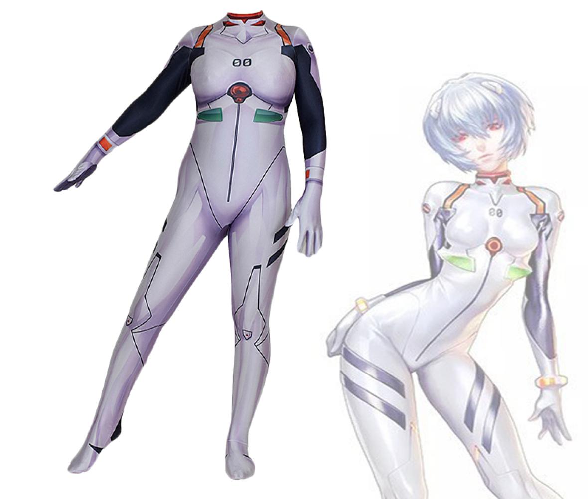 

Adult Kids Cosplay EVA Yanami Rei Halloween Party Anime Moive Seperhero Costume Zentai Jumpsuit Bodysuit Catsuit Plugsuit7670981, White