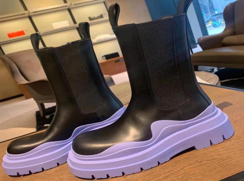 

Color Thick Sole Chelsea Boots Woman Genuine Leather Motorcycle 2022 Platform Shoes Women Flats Short Size Winter Boots Punk6063432, Red