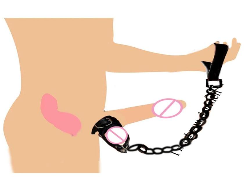 

CBT Ball StretcherSackTugSling Leather Scrotum Bondage Cock RingChastity Cage With LeashBDSM Toys8359186
