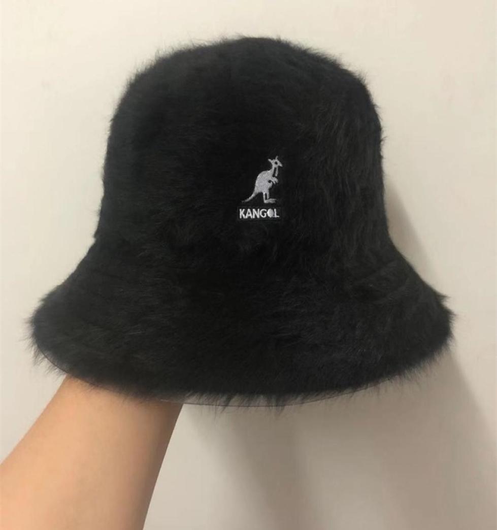 

Street Fahsion Quality Men Women Kangools Bucket Hat Angola Pure Rabbit Fur Dome Flat Embroidery Fashion Casual Top Cap 2201149847126, Orange