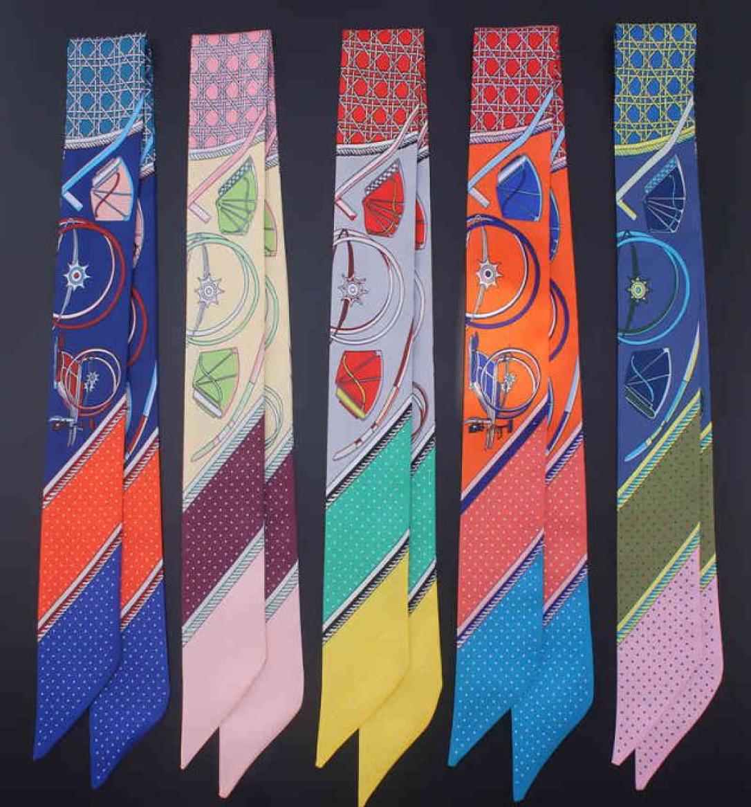 

Summer Fall 100 Silk Scarf Twilly Kerchief Luxury Fashion Horse Print Ribbon Bandana Neck Hairband Headscarf8326555