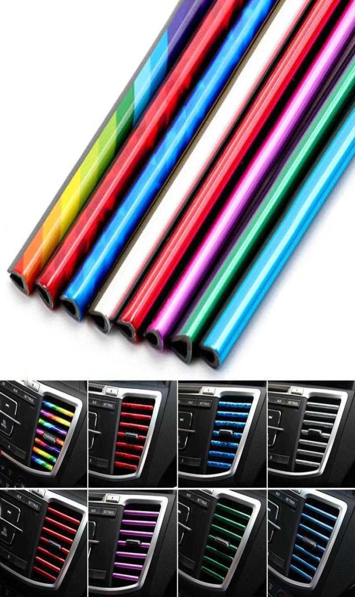 

New 2020 New 10 PCS Car Accessories Interior Auto Colorful Air Conditioner Air Outlet Decoration Strip Fast delivery Drop3674515