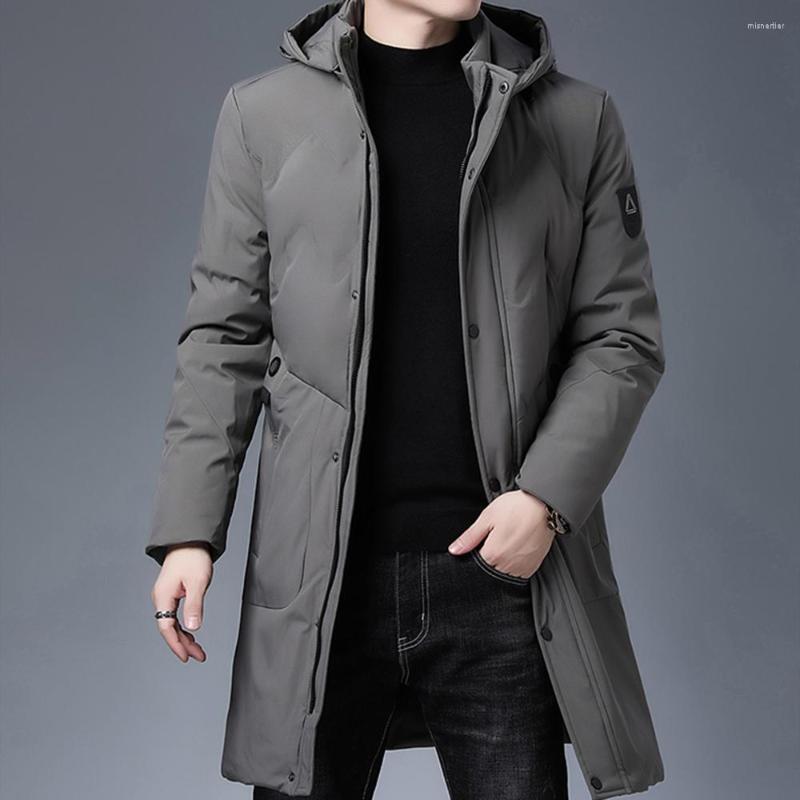 

Men's Jackets Men's Longline Windbreaker Coats Top Quality Winter Thicken Brand Designer Casual Fashion Outwear Parkas Jacket Men, Black