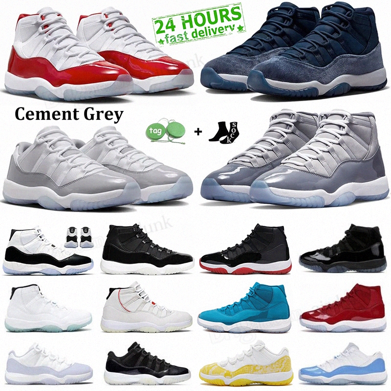 

Jumpman Retro 11 Basketball Shoes Men Women 11s Cherry Cool Grey Midnight Navy DMP Jubilee 25th Anniversary Concord Bred Low Cement Grey Trainers Sneakers 36-47, 24