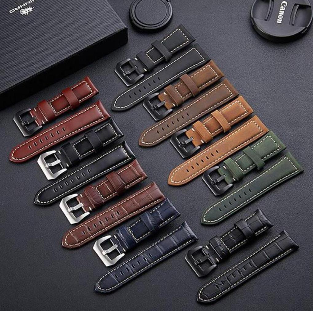 

Watch Bands 20 22 24 26mm Genuine Scrub Leather Straps For PAM Band Men039s Stainless Steel Clasp Brand Sports Watchband4726896