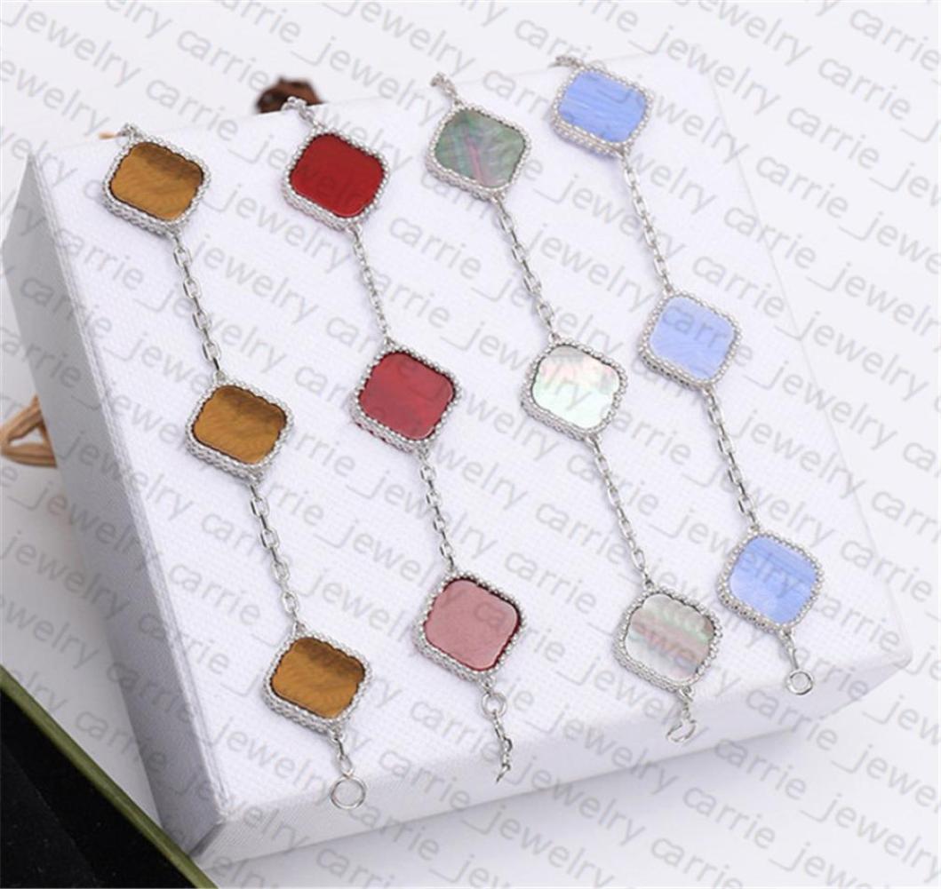 

Designer Bracelets Classic Clover Bracelet Fashion Five Flower for Man Woman Gold Silver Optional 18 Styles Classic Multicolor Opt1953689