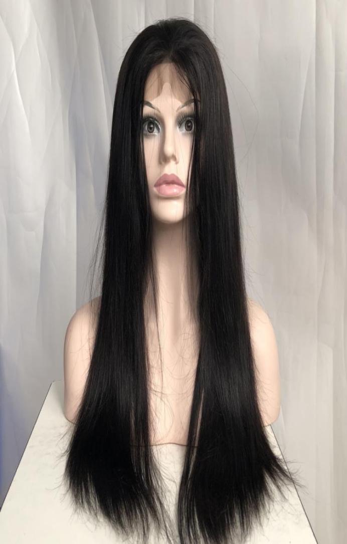 

Human Hair Wigs Brazilian Virgin Straight Body Wave Curly 4X4 Lace Wigs 130 Density 1B Natural Black for Black Women 10quot303877419, Natural color