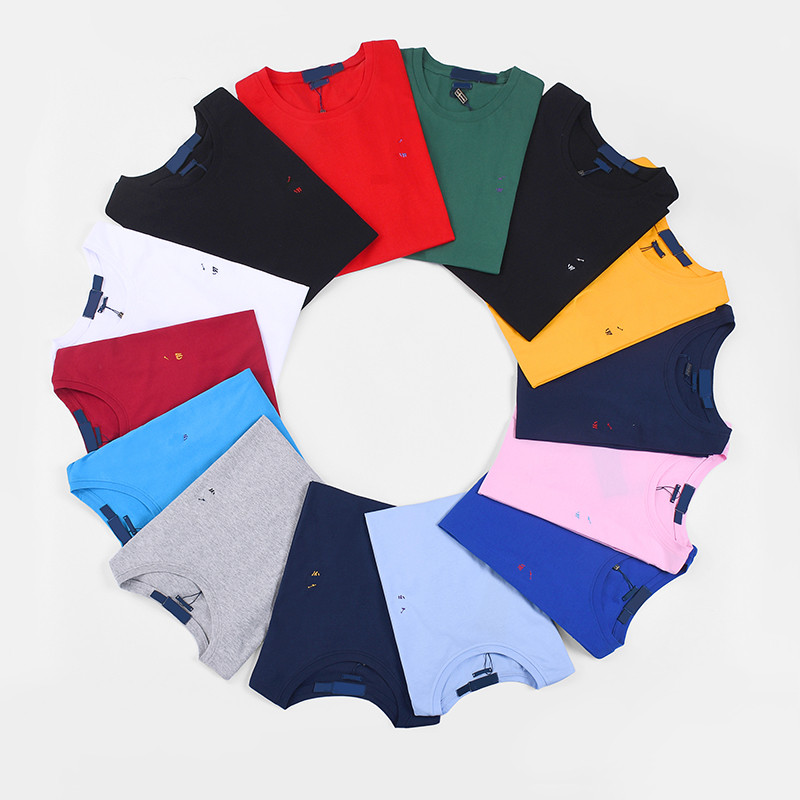 

Brand men' polos tshirts Summer Couple Multicolor Trademark Embroidery Letters Loose Round Neck Cotton ralphs polos Asian size
