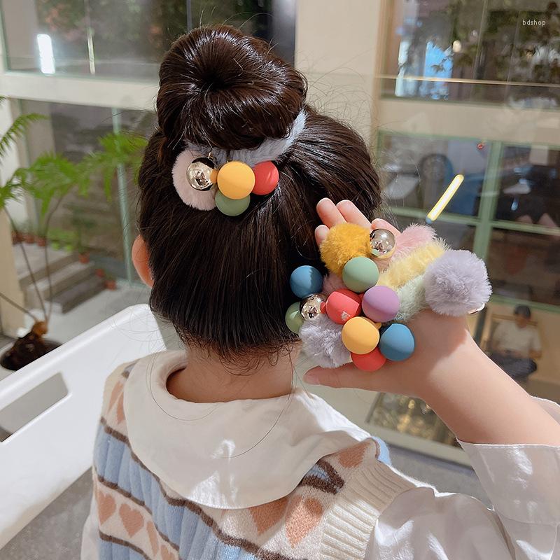 

Hair Accessories Cute Plush Color Ball Children Girl Super Scrunchie Clips Fashion Lovely Headwear Elastic Hairband, 05