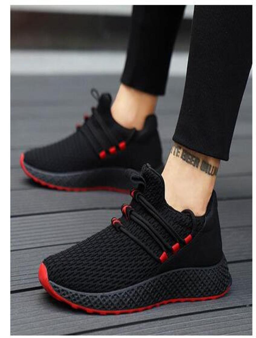 

2019 new running shoes for man comfortable breathable size 3944 laceup mesh Lightweight sneakers adult high top sports jogging3795091, Black