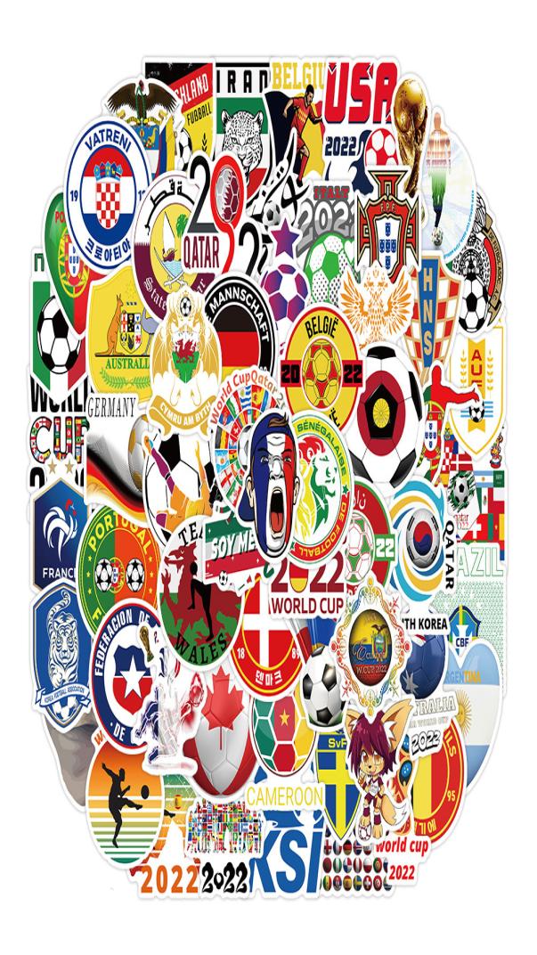 

100pcsset Waterproof Car World Football Cup Stickers Graffiti Patches Decals for Motor Luggage Skateboard Laptop9369042, Black