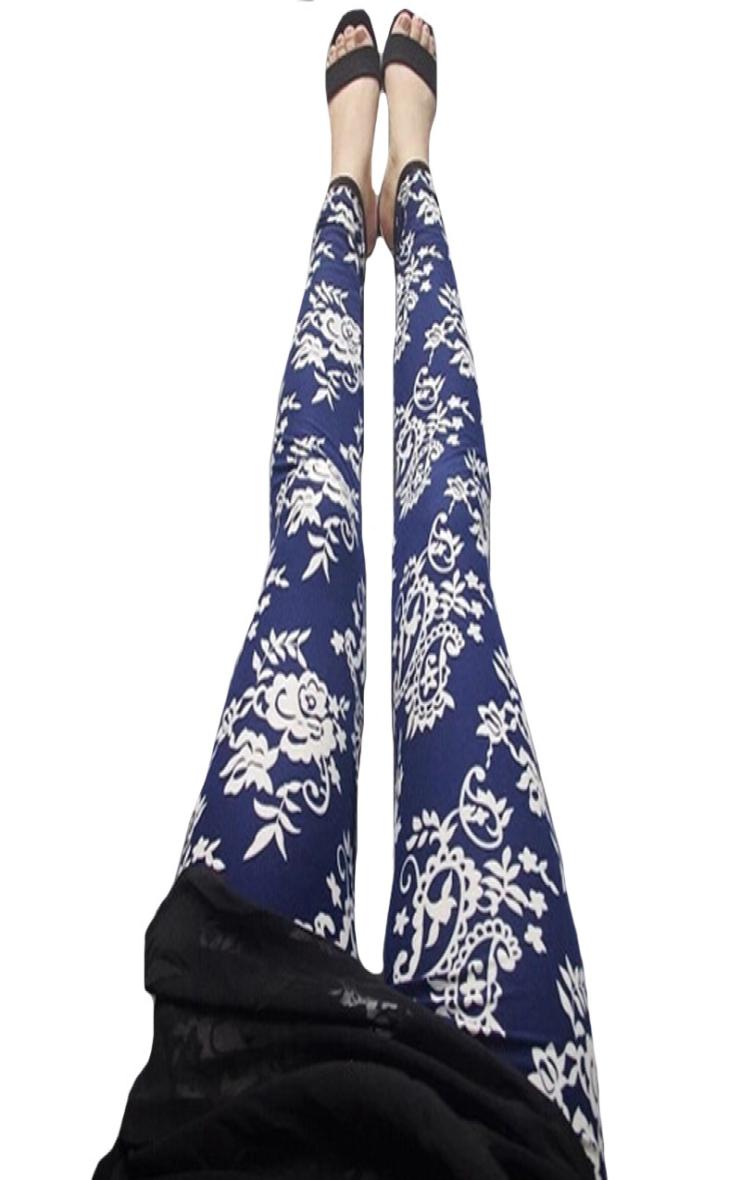 

Fashion Floral Leggings Women Clothes Womens Print Pants Skinny Elastic Long Legging Polyester National Style Flower Slim Leggins4092199, Beige