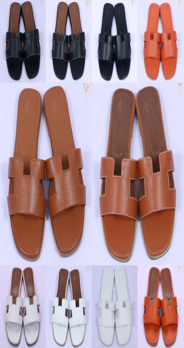 

Luxury designer Net red H sandal slippers slides female summer flat fashion outside leather H sandals of the beach tourism word sl6335297, Brown