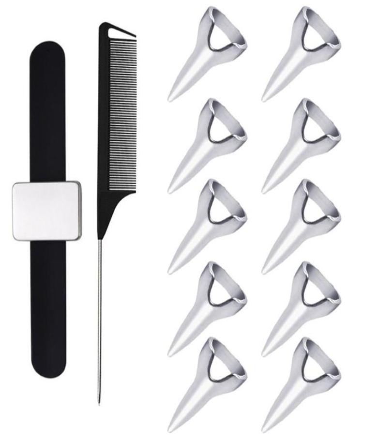 

Hair Brushes 12 Pcs Selecting Tools Metal Parting Ring Sectioning Comb For Braiding Weaving Curling Styling Extension7593560