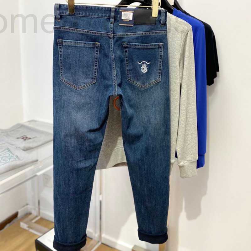 

Men's Jeans designer Mens jeans pants classic embroidered denim trousers men casual loose pencil Pants size 6XZZ, Blue1